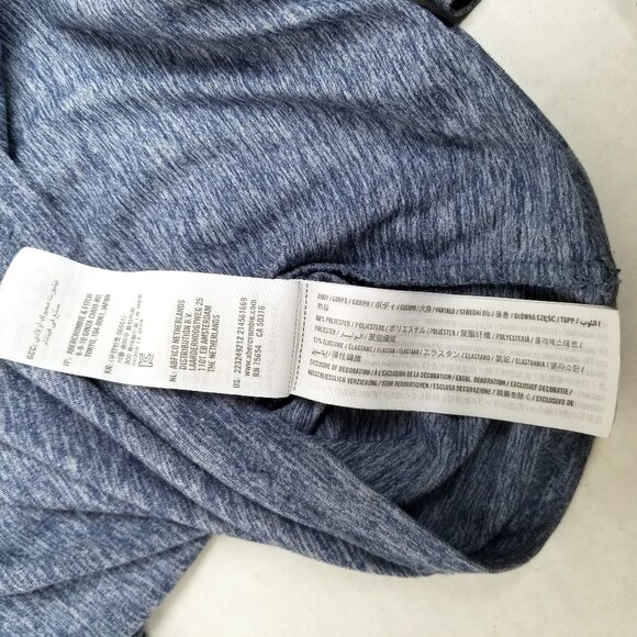 Abercrombie Kids Moose Logo Long Sleeve Tee 7/8 Blue Heather Casual Preppy - Picture 6 of 10